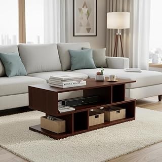 Nesting Table Set of Two Contemporary Square Stacking Coffee Tables for Living Room Apartments with Drawers, Wooden Top, Metal Frame End Table, Center Table Full Black