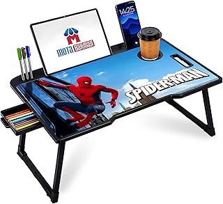 Study Table Bed Table Premium Laptop Table/Foldable and Portable Wooden/Writing Desk for Office/Home/School (Spiderman US Cotted)